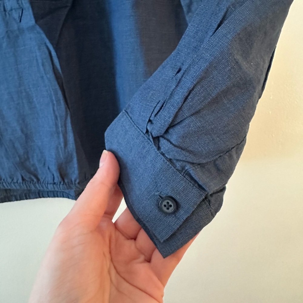 LOFT Ruffled Chambray Top - Picture 3 of 8